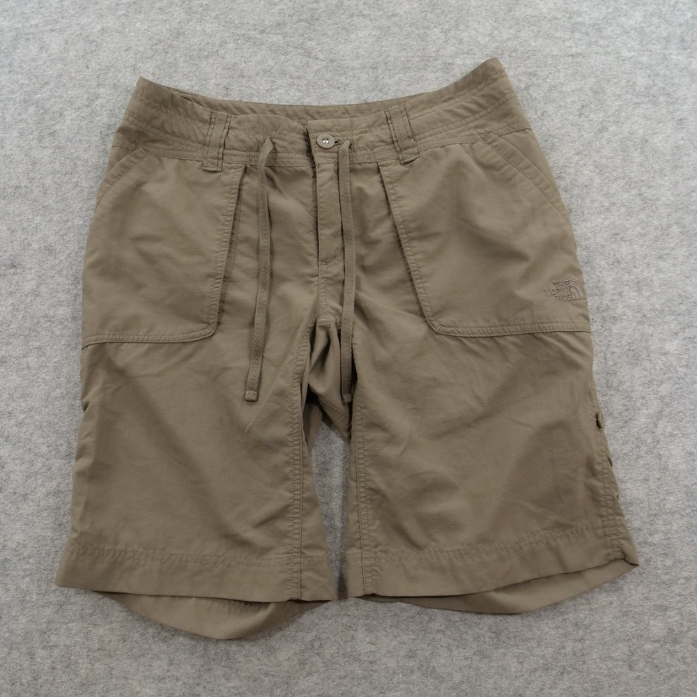 The North Face Shorts Womens 8 Brown Nylon Ripstop Hiking Outdoor Roll Up